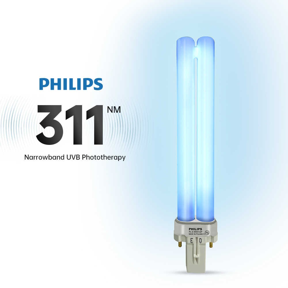 Bóng đèn UVB Philips PL-S 9W/01/2P chữa vảy nến, bạch biến, viêm da