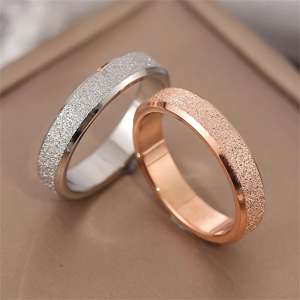 MIHAN1 Jewelry Band Ring|Color Stainless Steel Ring Turns Matte Color Ring for Anxiety Treatment Gift for Women Men Party Accessories Couple Frosted Ring Rose|Color/Multicolor