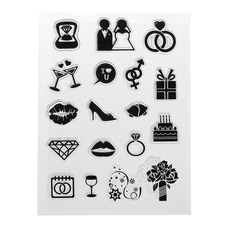 Con Dấu Silicone Trong Suốt In Nổi Hình Chữ Cái Và Số Dùng Trang Trí Album Ảnh DIY