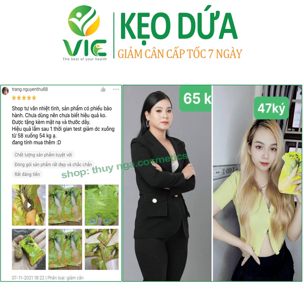 Kẹo Dứa giảm cân nhanh cấp tốc giảm béo hiệu quả detox VIC organic không phải là thuốc giảm cân