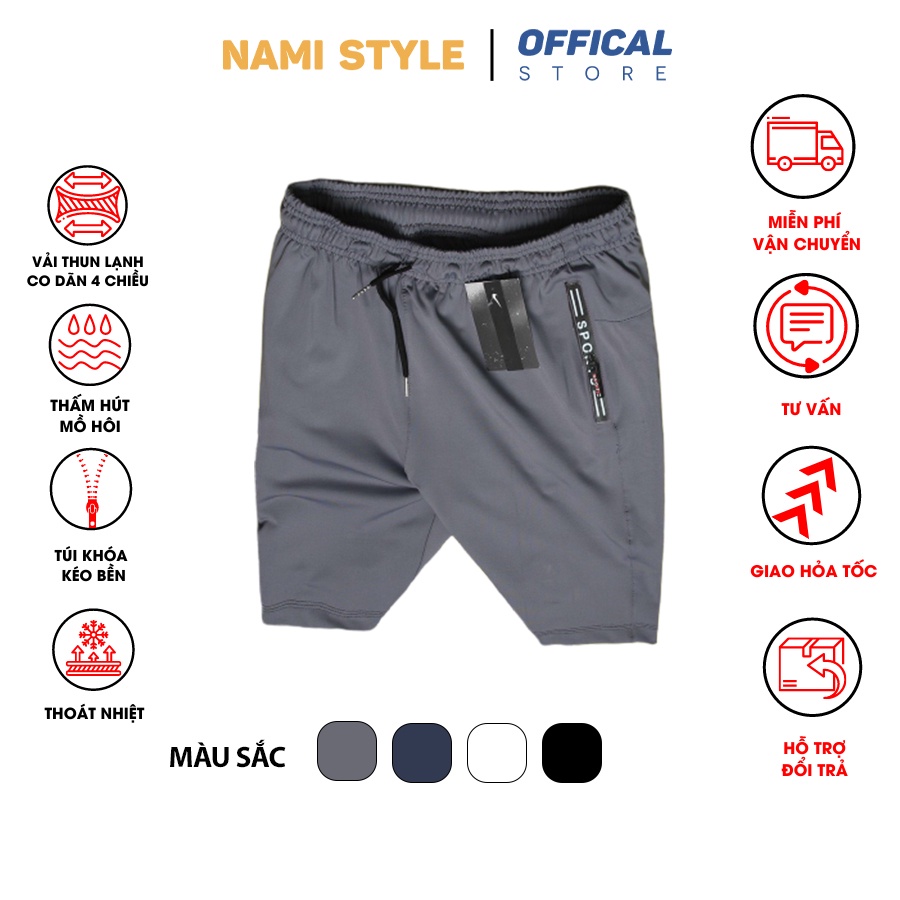 Quần đùi nam vải thun lạnh cao cấp siêu nhẹ thể thao mềm mịn co giãn tốt vận động thoải mái-QDTT121