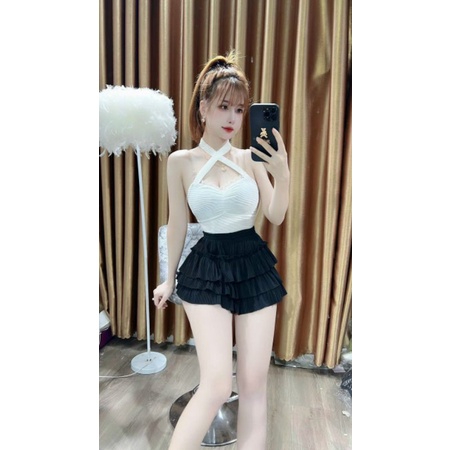 Áo chéo cổ phối ren mẫu siêu hot UNG