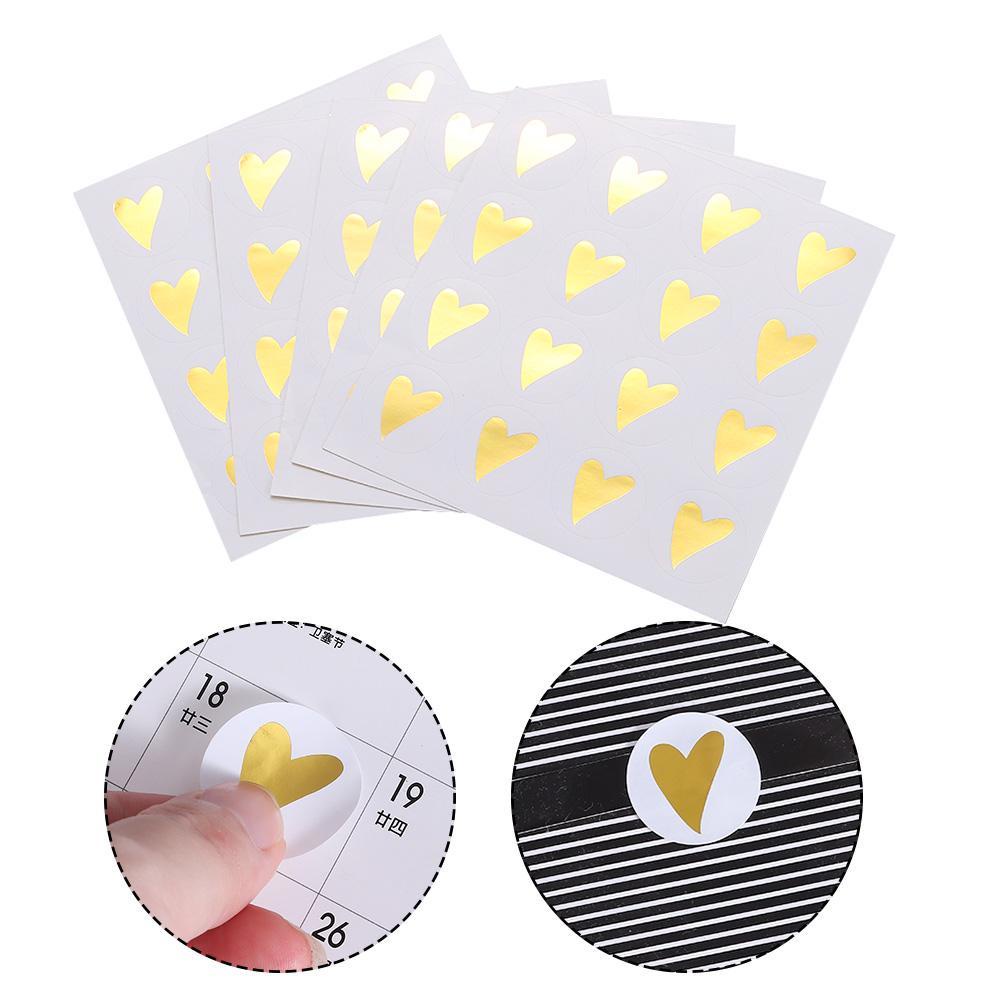 Set 80 / 160 Sticker Màu Đồng Hình Trái Tim Dán Thủ Công