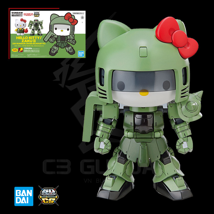 MÔ HÌNH GUNDAM BANDAI SD HELLO KITTY/ ZAKU II SDCS GUNDAM CROSS SILHOUETTE