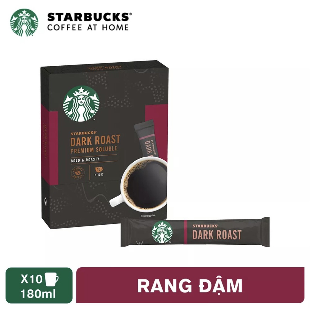 Cà phê đen hòa tan cao cấp Starbucks rang đậm