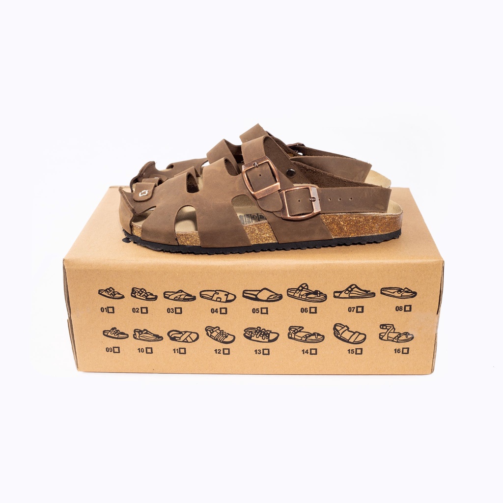 Sandals Rọ Quai hậu Da Bò Thật Dòng Unisex Xuất khẩu châu Âu Birken vietnam