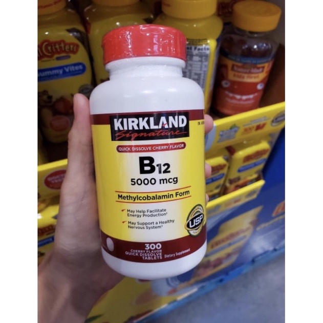 Viên uống Vitamin B12 kirkland kèm bill hủ 300 viên(DATE 8/25, đầy đủ bill Mỹ