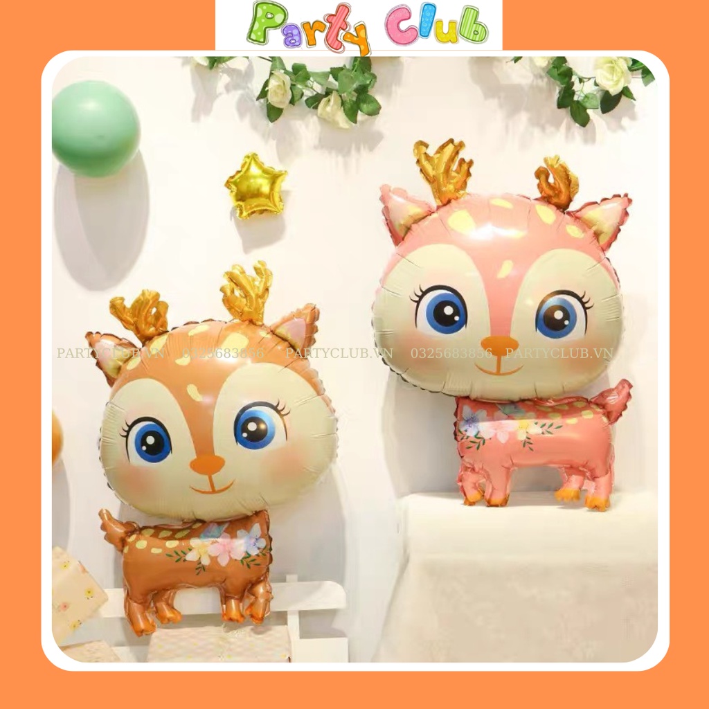 Bong bóng bay hình hươu hoa trang trí sinh nhật