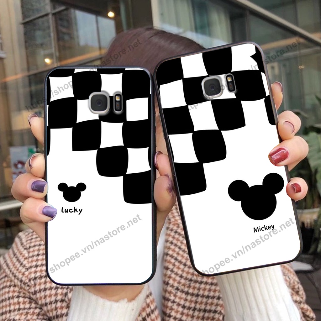 Ốp lưng Samsung S6 / S6 EDGE / S7 / S7 EDGE trái tim họa tiết caro, mikey họa tiết beabrick kaws cute