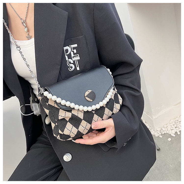 Túi Xách Đeo Vai Cỡ Nhỏ 2022 Họa Tiết Hình Thoi Đính Ngọc Trai Thời Trang Sang Trọng Cho Nữ