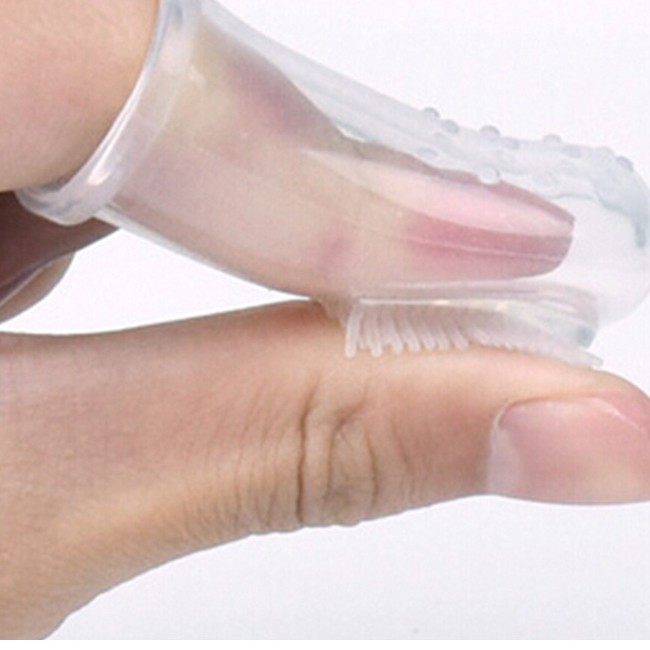 Tưa lưỡi silicon làm sạch răng miệng cho bé, Rơ lưỡi xỏ ngón chống tưa miệng dai, mềm, an toàn cho bé, Kiki Shop