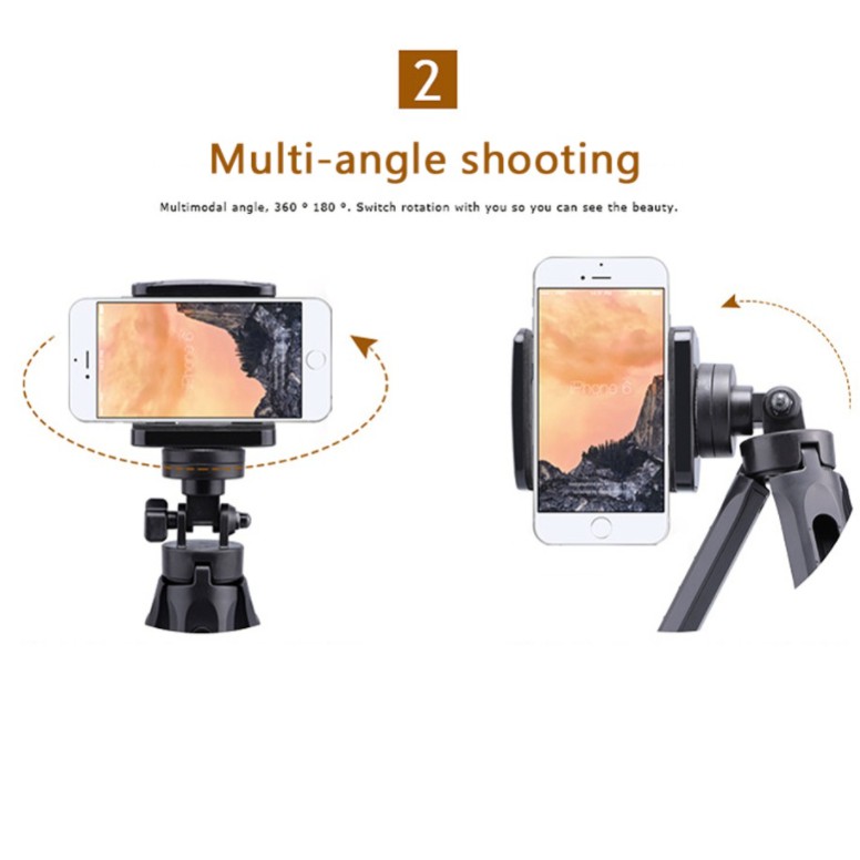 Mini Tripods - Chân Máy Ảnh Điện Thoại Mini - Gắn Điện Thoại - Máy Ảnh - Đèn Livestream - Đèn Flash - Tặng Kèm Remote