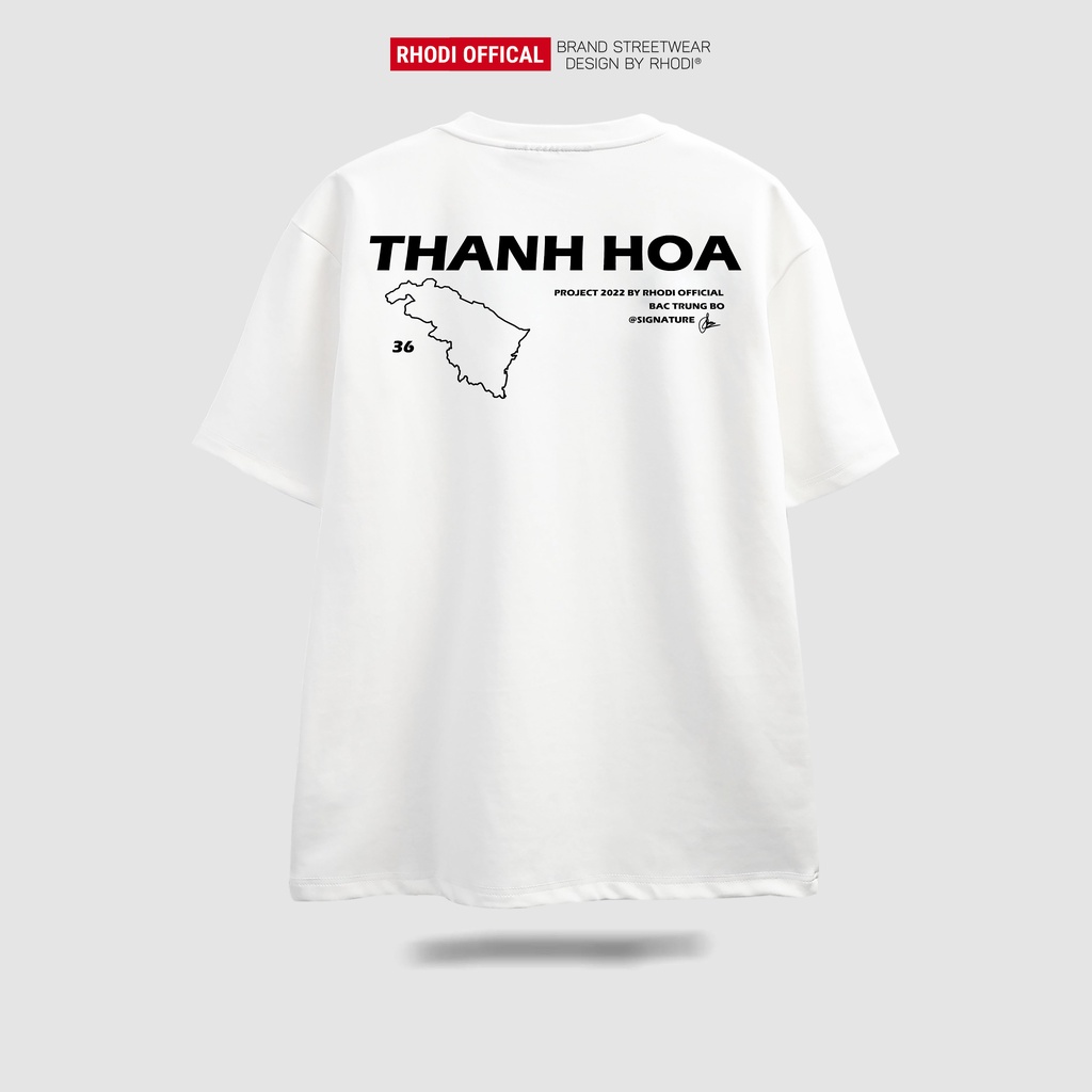 Áo thun local brand RHODI phông cổ tròn tay lỡ unisex nam nữ thế hệ genz Text Thanh Hóa