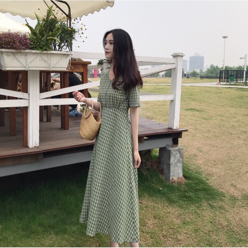 Váy kẻ caro dáng dài [ORDER] | BigBuy360 - bigbuy360.vn