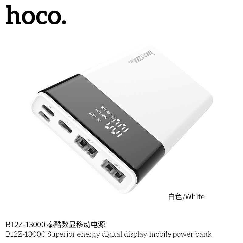 Pin sạc dự phòng Hoco B12Z Superior 13000mAh In/Output 3A, màn hình LCD - Hàng chính hãng