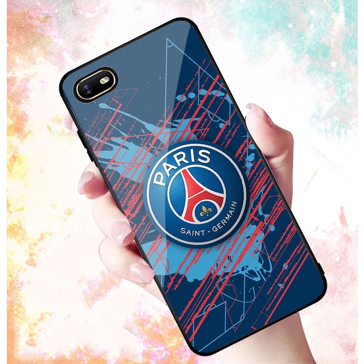 Ốp Lưng REALME C2, OPPO A1K  mặt kính cường lực cao cấp In hình Câu Lạc Bộ Bóng Đá