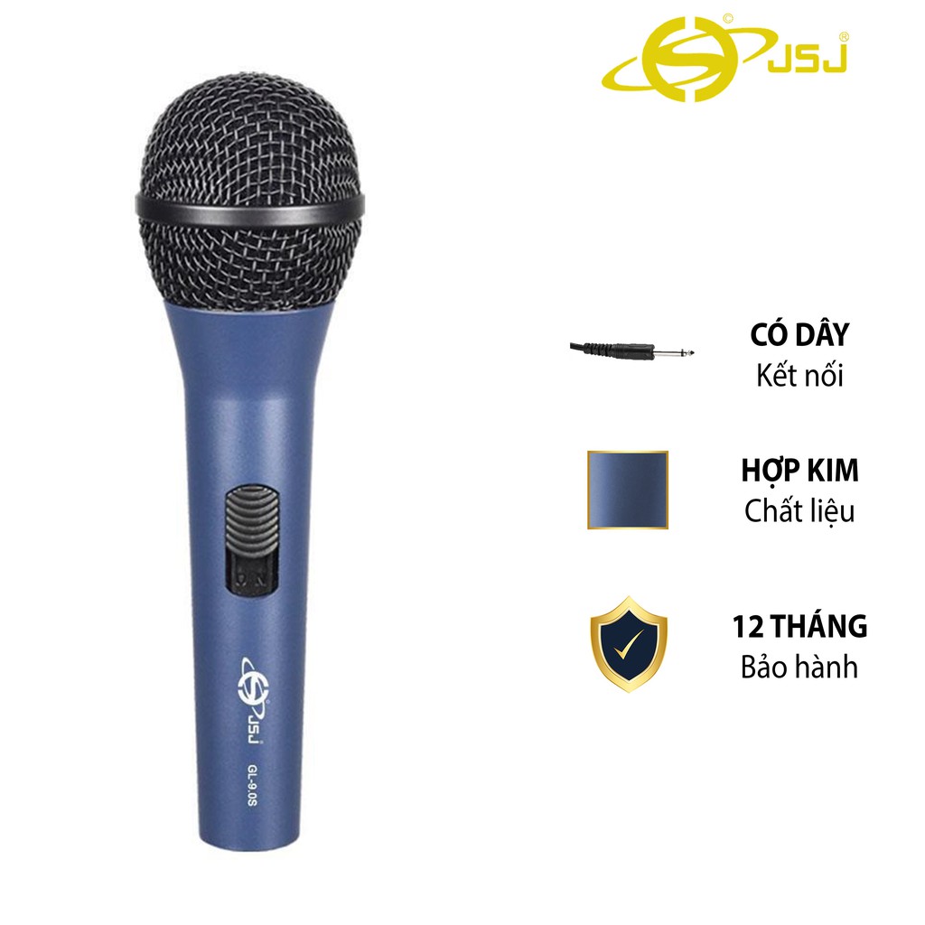 Micro karaoke có dây JSJ GL 9.0S với thiết kế lưới tản nhiệt cổ điển giảm tạp âm chống nhiễu thân kim loại được phủ nhám