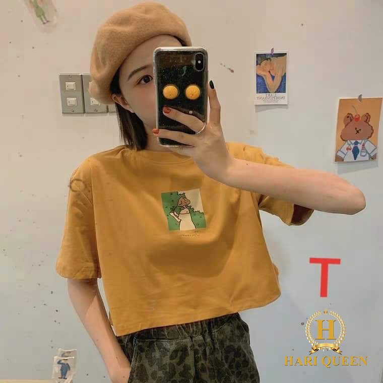 Áo croptop ô vuông cô gái DTR0320
