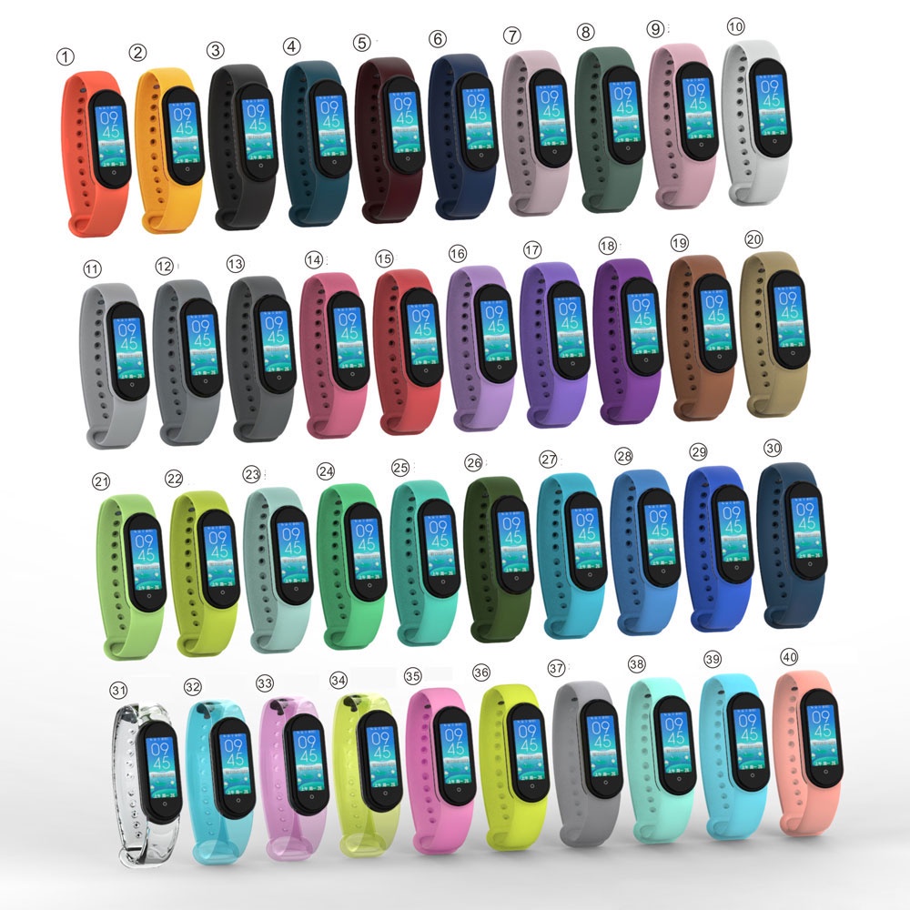 Dây đeo silicon mềm thay thế cho đồng hồ thông minh Xiaomi Mi Band 5 / 6 40 màu