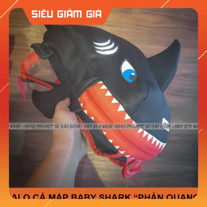 HOT- Balo cá mập khủng long tắc kè siêu độc đáo phản quang đi học, đi chơi - Balo cá mập phản quang chính hãng