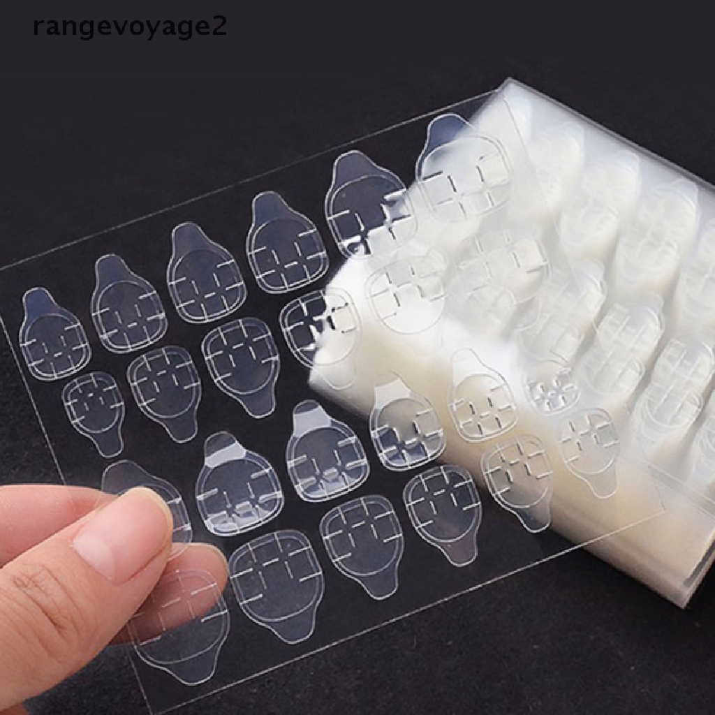 [rangevoyage2] 10 Sheets DIY Nail Tips Transparent Double Sided Self Adhesive Stickers Tool [new]