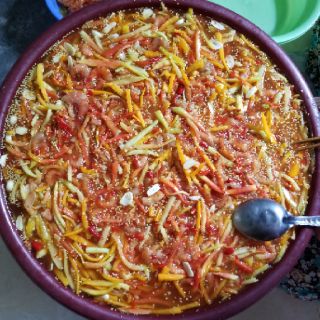 Mắm tép trộn đu đủ