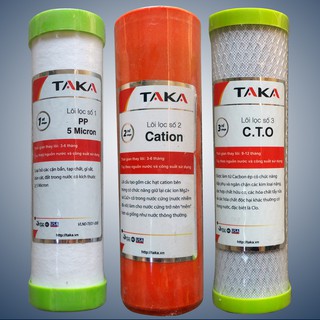 Bộ 03 lõi lọc cao cấp chống đá vôi 1 2 3 Taka (dùng cho máy lọc RO)