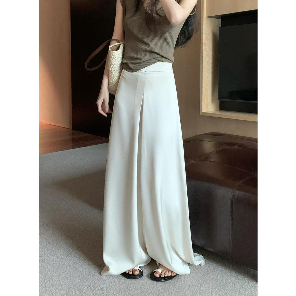 Quần Dài Ống Rộng Lưng Cao Màu Sắc Đơn Giản 63805