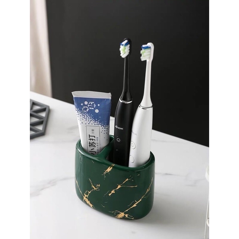 Cốc sứ để cọ trang điểm,bàn chải,kem đánh răng cao cấp