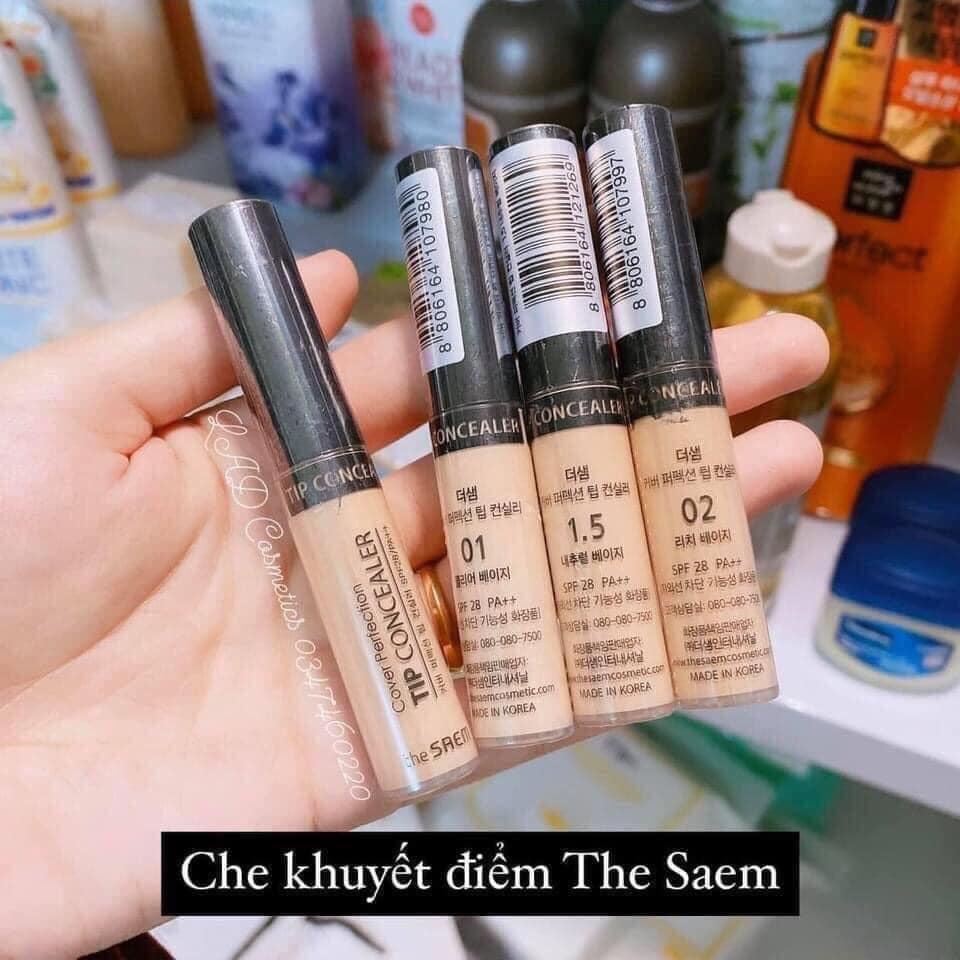 Kem Che Khuyết Điểm Có Chống Nắng Hàn Quốc The Saem Cover Perfection Tip Concealer SPF28/PA++