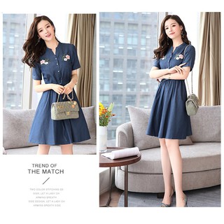 HÀNG NHẬP - ĐẦM DENIM THÊU CAO CẤP