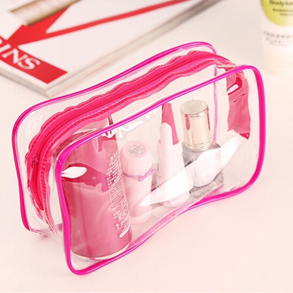 Aaron1 Túi Đựng Đồ Trang Điểm Bằng Nhựa Pvc Trong Suốt Nhiều Màu Có Khóa Kéo Tiện Dụng