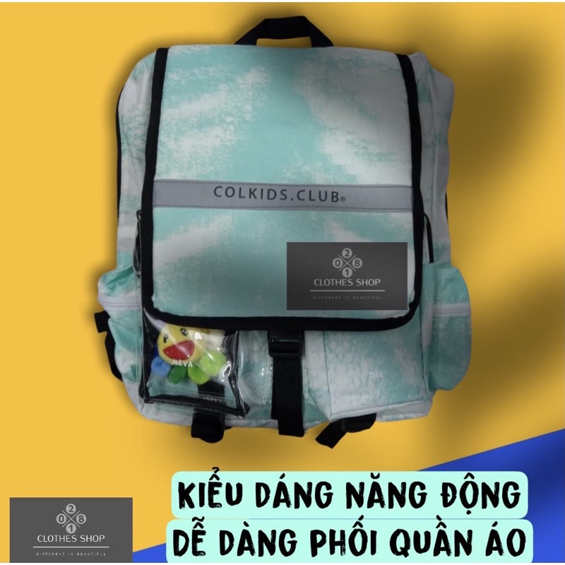 Balo Colkids Green Tie Dye Backpack 2810 Clothes Shop Balo Đi Học Colkids Xanh Loang Ulzzang Unisex