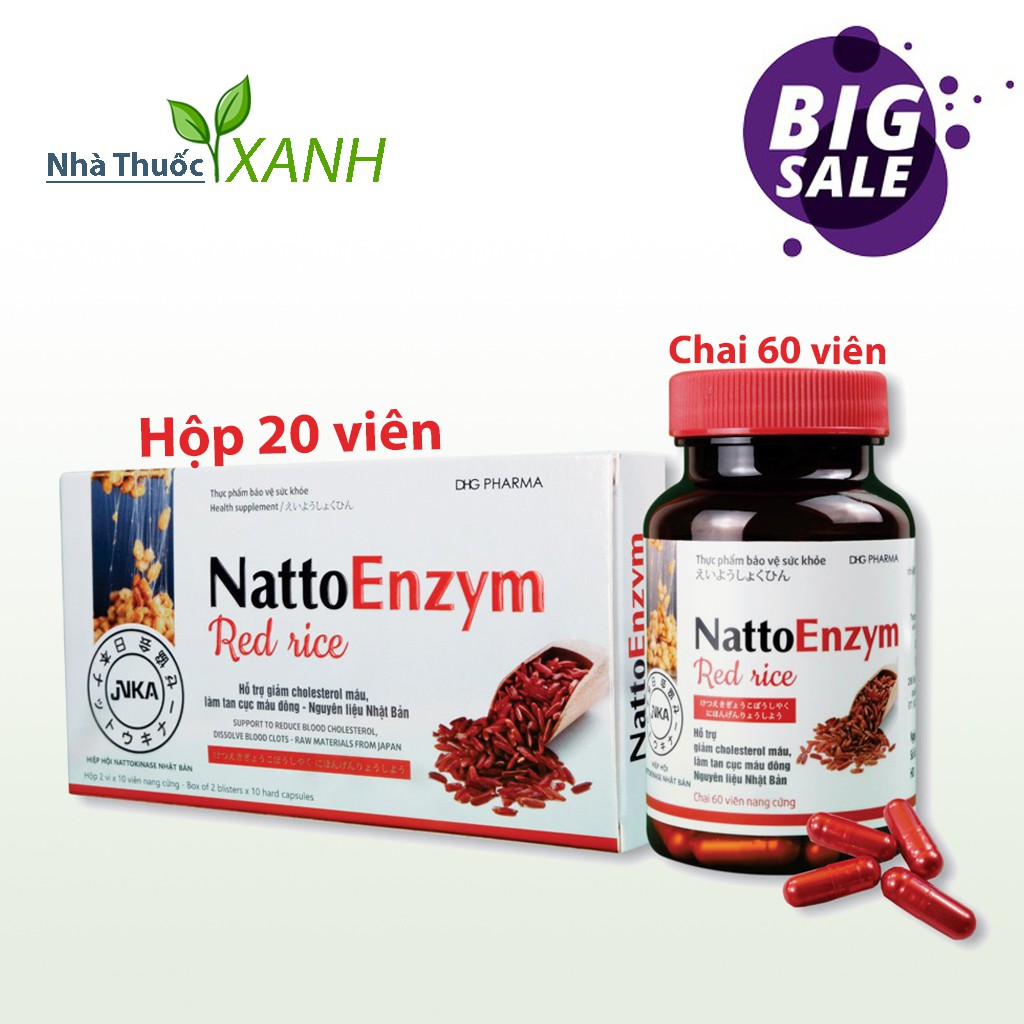 NattoEnzym Red rice (Gạo đỏ) - Hỗ trợ giảm cholesterol và làm tan cục máu đông, Nguyên liệu Nhật Bản [