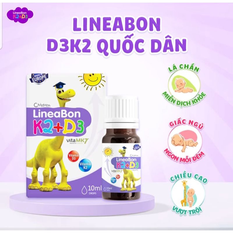 LineaBon K2+D3 hấp thu canxi hiệu quả - cải thiện chiều cao cho bé
