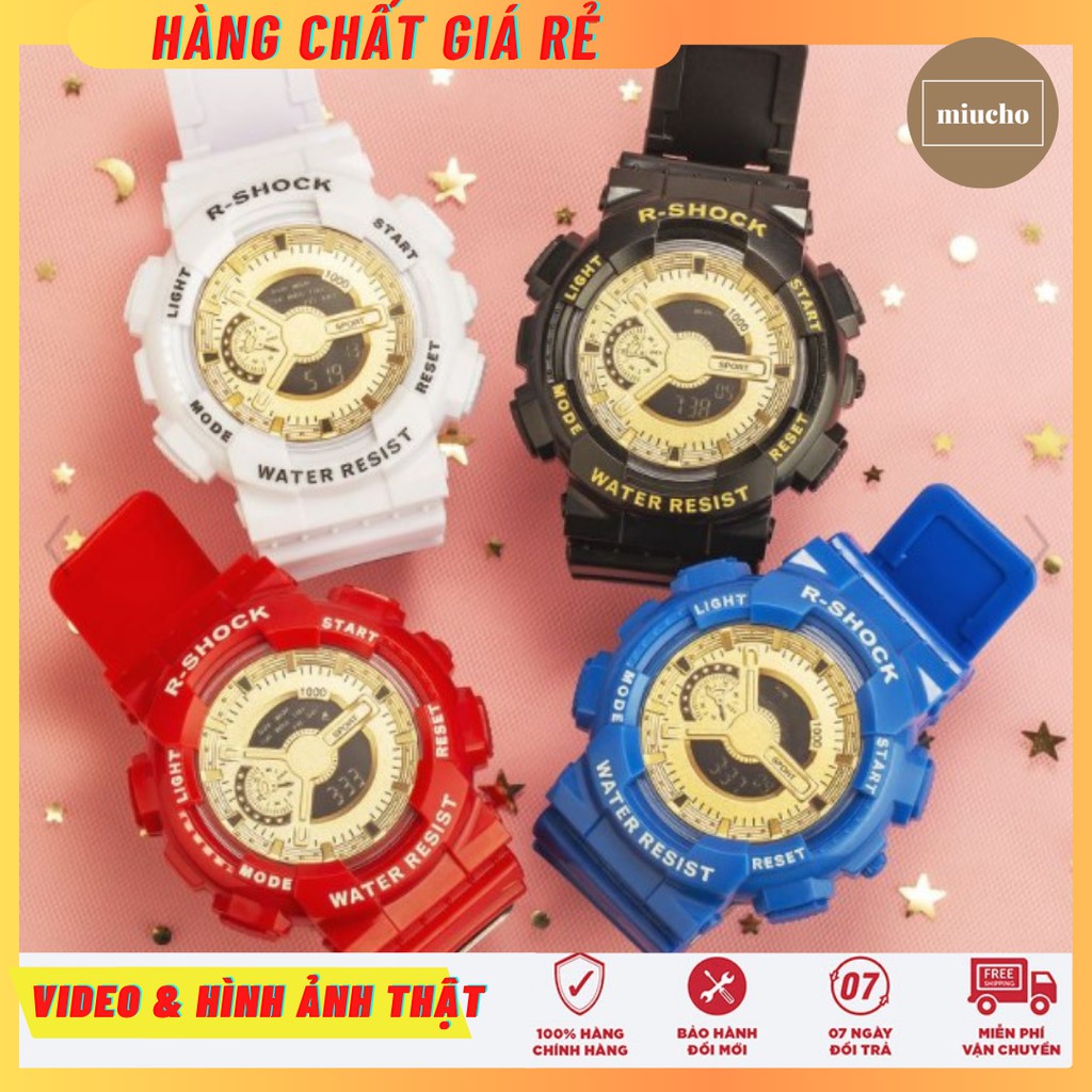 Đồng hồ Unisex điện tử DH111 dây nhựa chống nước thể thao Miucho