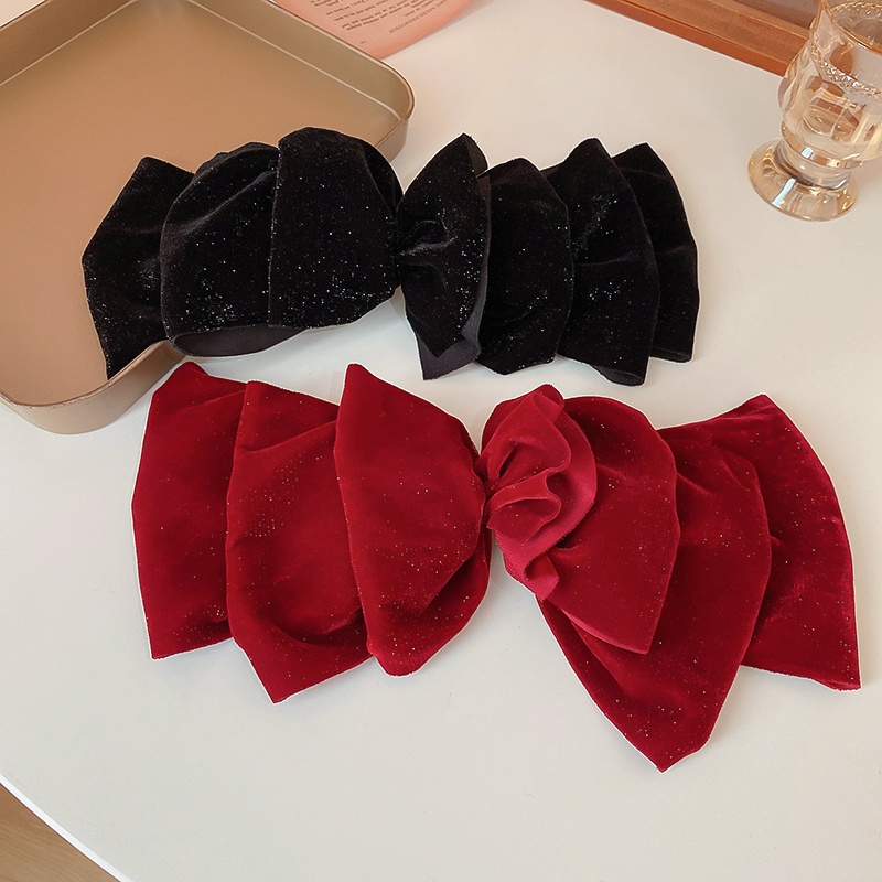 Kẹp Tóc Nơ Nhung Cỡ Lớn Phong Cách Hàn Quốc Sang Trọng