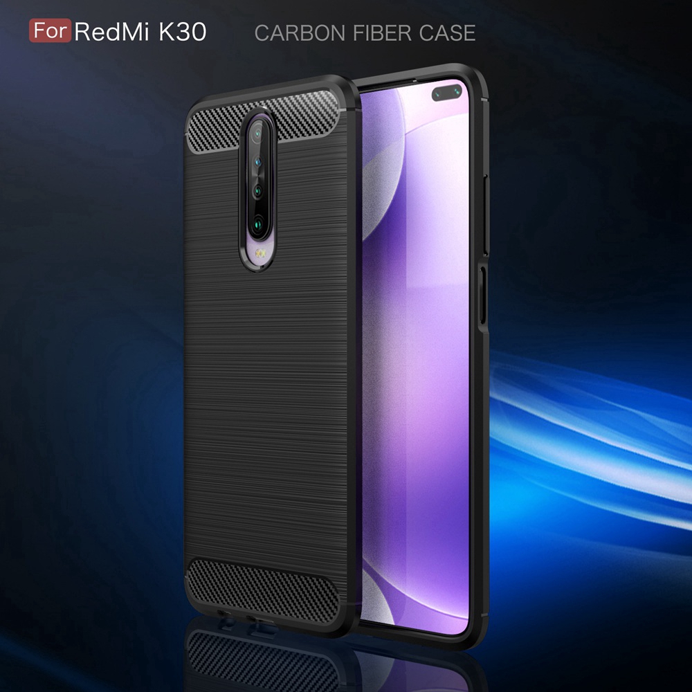 Xiaomi Redmi K30i / K30 5G Racing Casing Soft TPU Case Xiomi Poco X2 / RedmiK30 Fashion Carbon Fiber Pattern Shockproof Silicone Back Cover