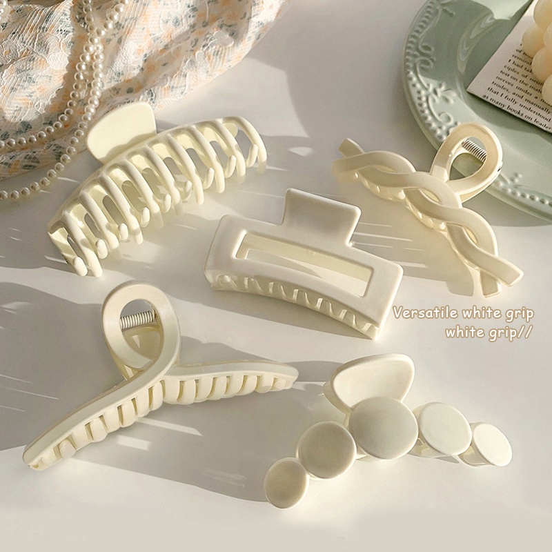 Kẹp Tóc Màu Trắng Thiết Kế Đơn Giản Thời Trang Dành Cho Nữ
