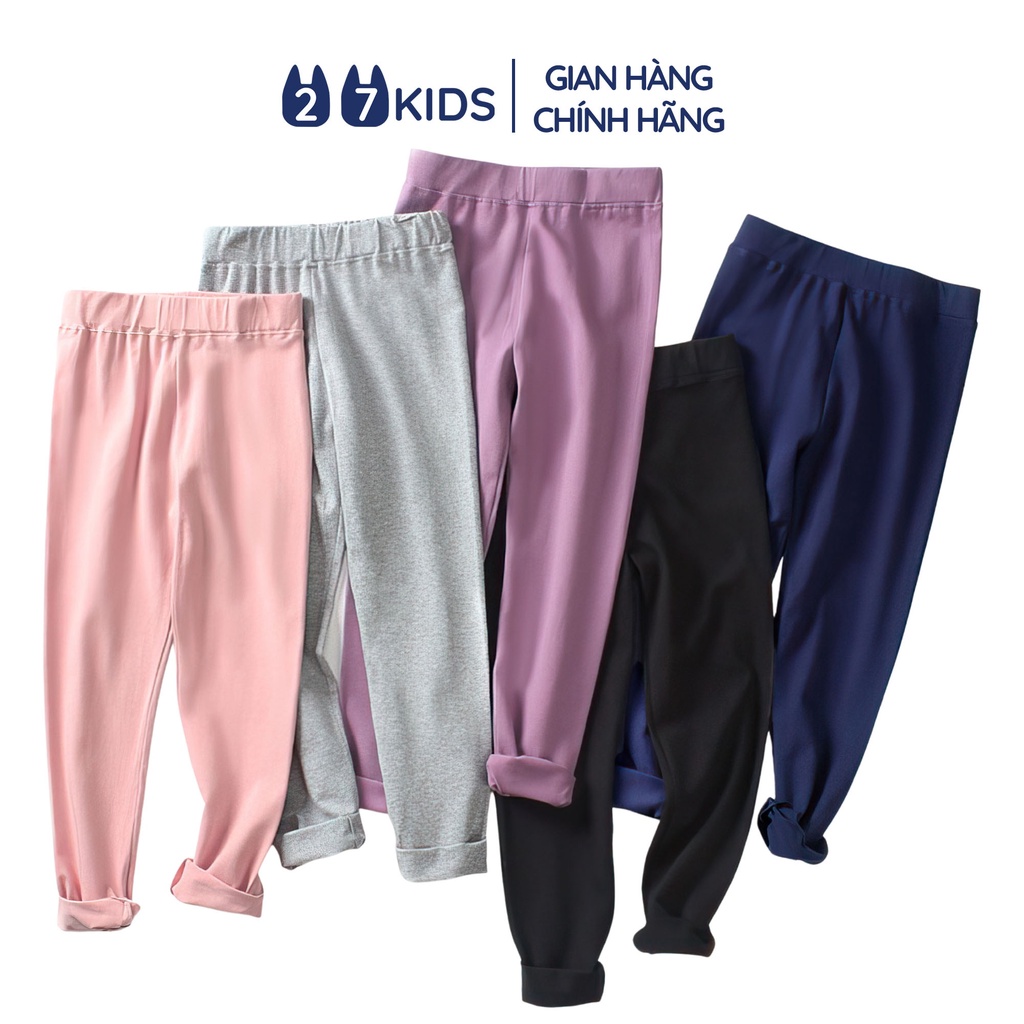 Quần legging bé gái 27Kids AKLAowkulae thun mỏng nữ size đại cho trẻ từ 4-14 tuổi GLPL5