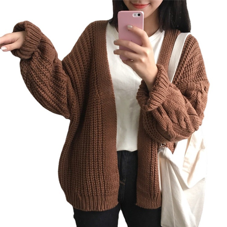 Áo Khoác cardigan Dệt Kim Tay Dài Dáng Rộng Phong Cách Hàn Quốc Thời Trang Thu Đông Hàng Mới 2022