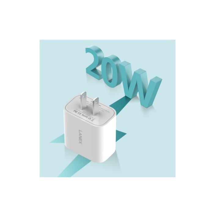 Cóc sạc nhanh LANEX P06A (1 Cổng Type-C 3.0A, PD 3.0, 20W)