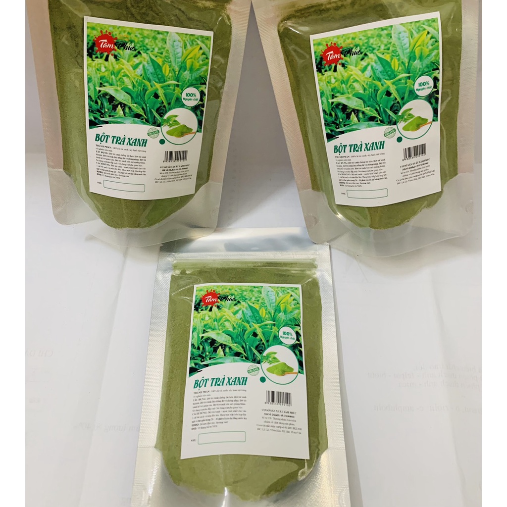 Bột trà xanh nguyên chất (100g), nguyên liệu nấu chè matcha, đắp mặt nạ tráng da, se khít lỗ chân lông