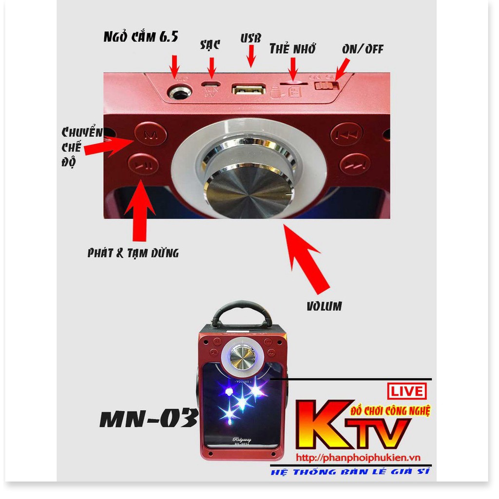 Loa bluetooth Karaoke Xách Tay MN03 Tặng Kèm Micro TL779