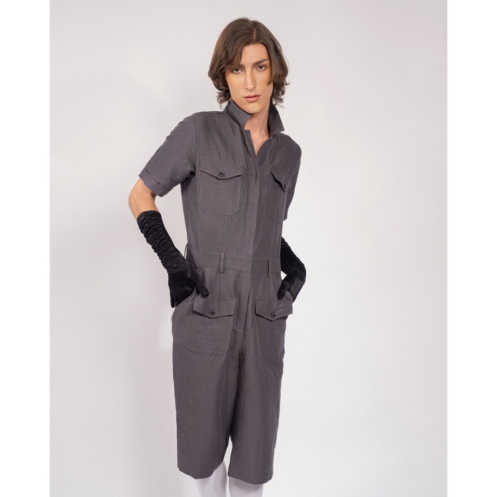 [Mã LT200 giảm 200K đơn 699K] Jumpsuit Yvette Libby N'guyen Paris, Wright Flyer, Nữ, Màu Xám