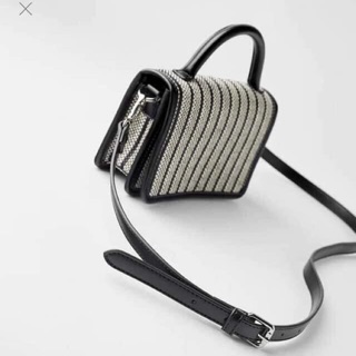 Túi ZARA auth sọc đen trắng