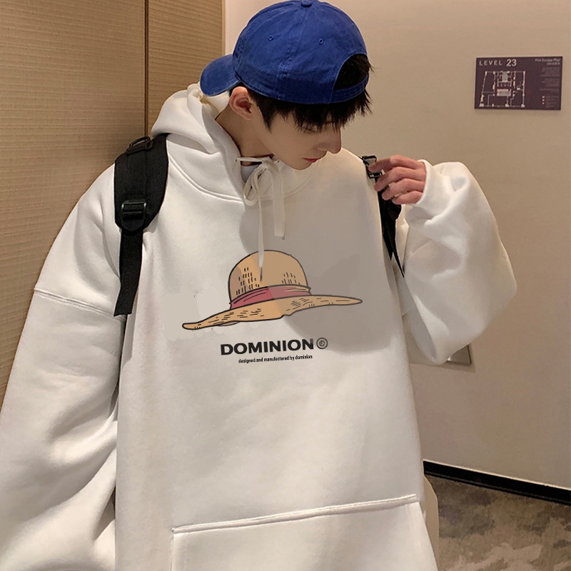 Áo hoodie nam nữ unisex cặp đôi form rộng nỉ cotton dày dặn local brand cute hàn quốc khoác chống nắng có mũ NÓN RƠM