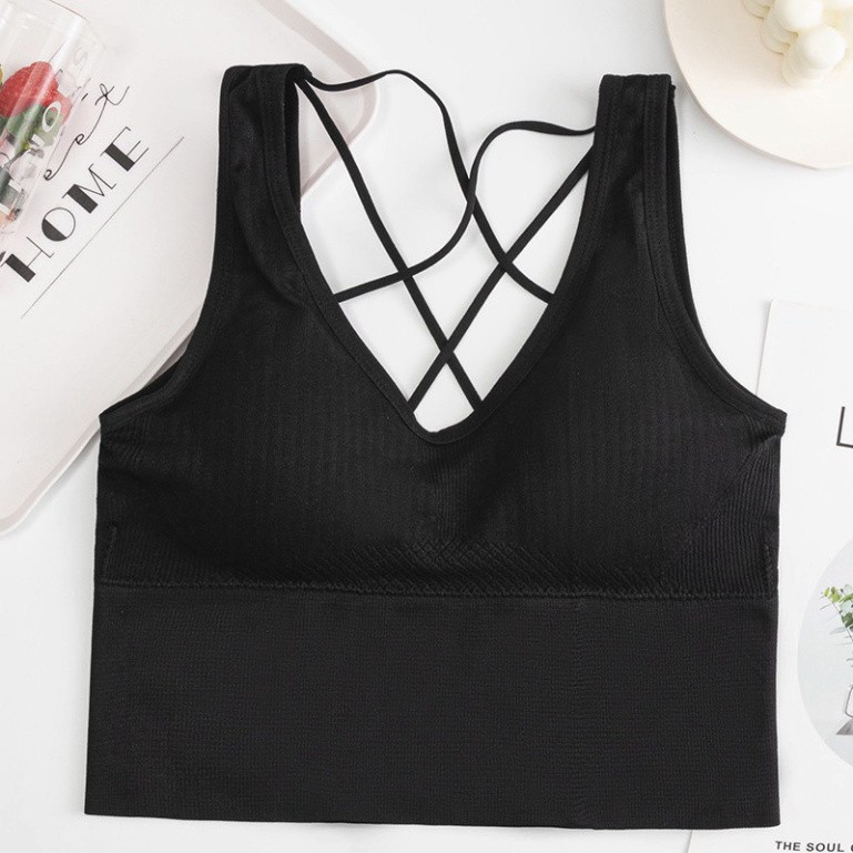 Áo Croptop hở lưng thể thao tập gym yoga hàng quảng châu cao cấp (AT15)