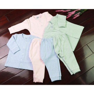 Bộ nỉ dời cúc giữa cotton oganic BAMBOLA cho bé sơ sinh từ 0-3M