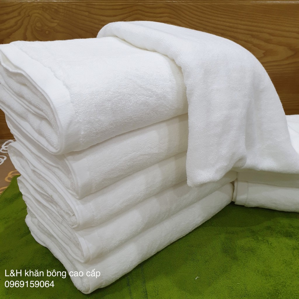Khăn tắm khách sạn, Resort, Spa màu trắng 65x130cm